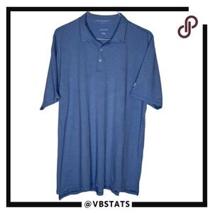 B. Draddy USA Men's Striped Short‎ Sleeve Polo Shirt Pima Cotton Blue Size XXL